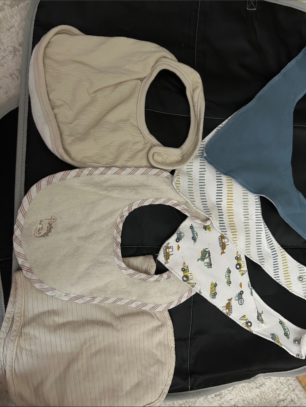 Neutral Beige Baby Bibs Set - Soft Absorbent Kids Accessories